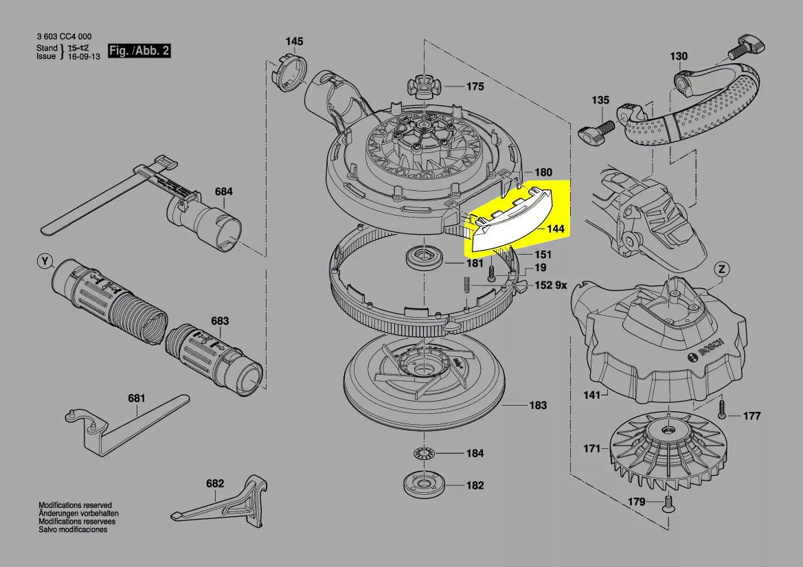 segment capot protection réf. 2 609 006 996 Bosch